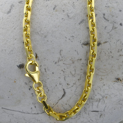 Ankerkette diamantiert Länge 60cm - Breite 3,8mm - 333-8 Karat Gold