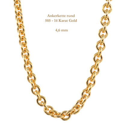Ankerkette rund Halskette  585 - 14 Karat Gold Auswahl