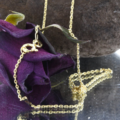 Ankerkette diamantiert Länge 55cm - Breite 1,2mm - 585-14 Karat Gold
