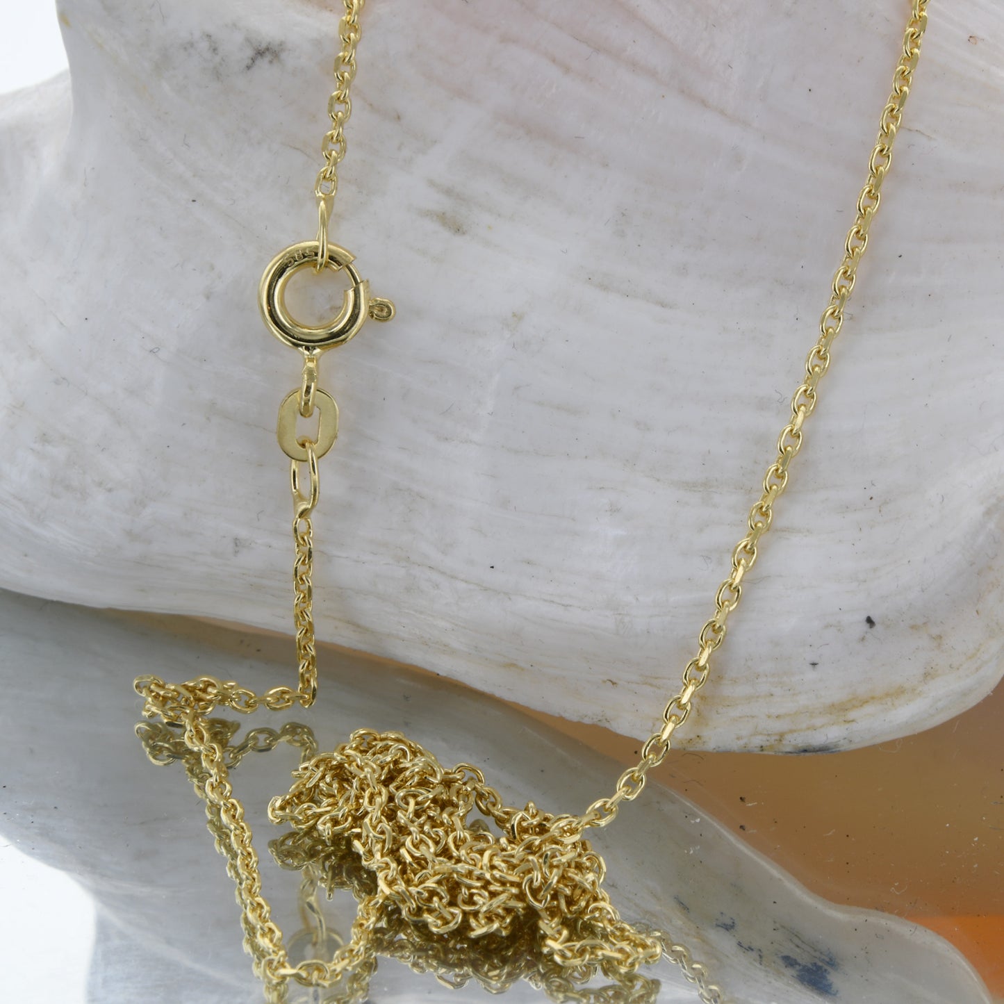 Ankerkette diamantiert Breite 1,3mm - 585-14 Karat Gold