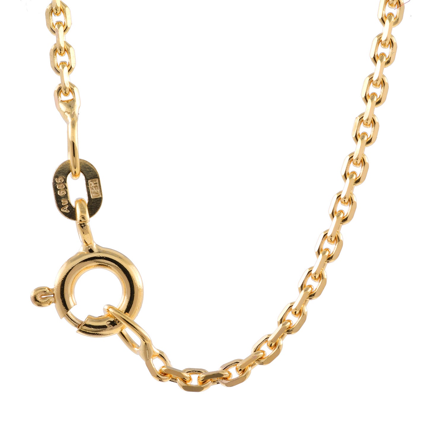 Ankerkette diamantiert Breite 1,7mm - 585-14 Karat Gold