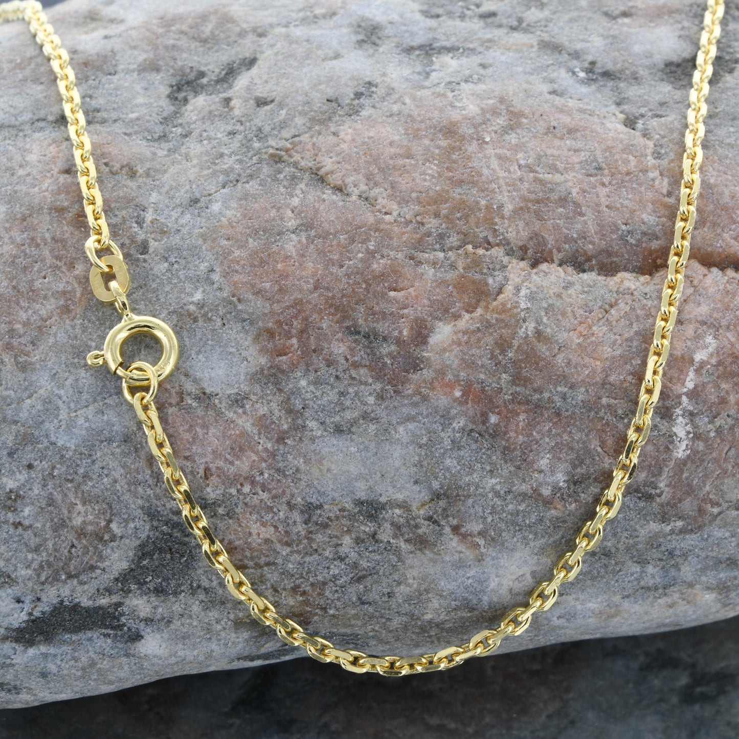 Ankerkette diamantiert Breite 1,9mm - 585-14 Karat Gold
