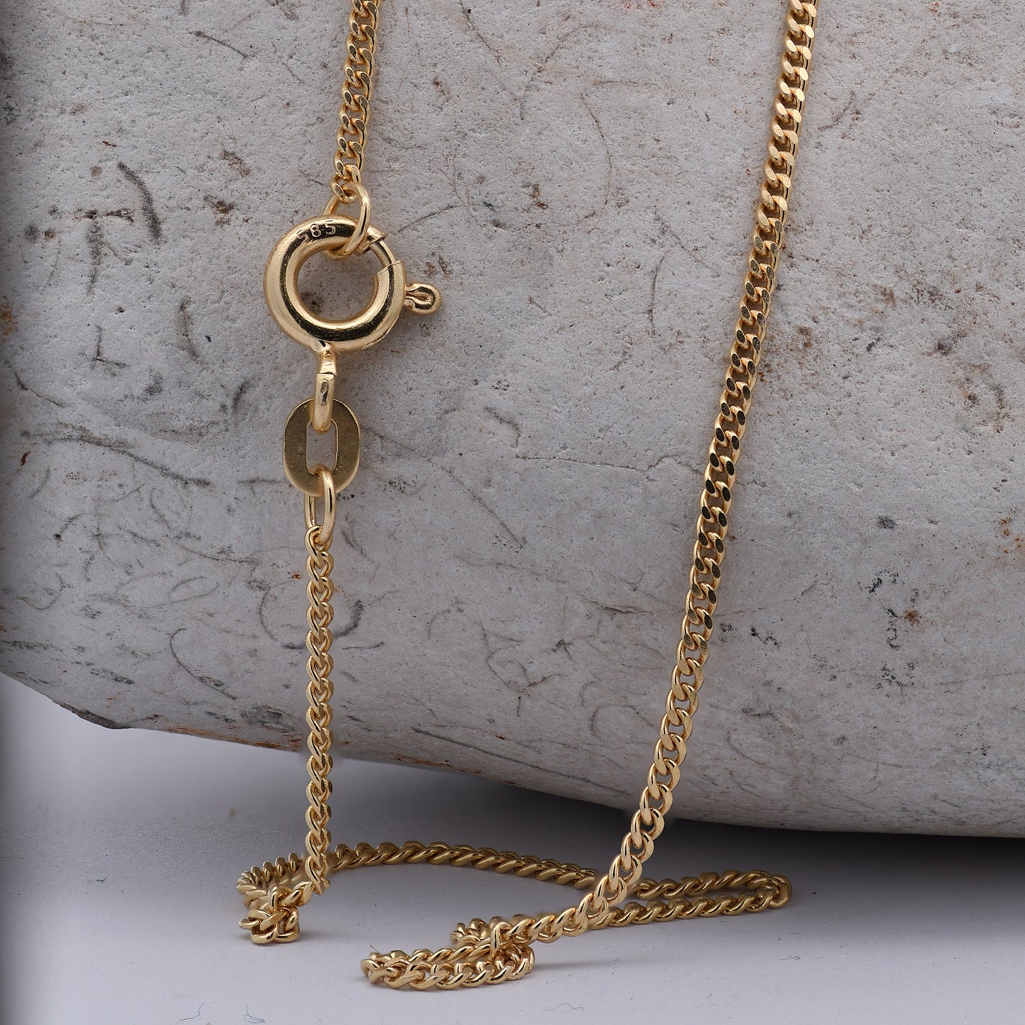 Goldkette Panzerkette Halskette Breite 1,4 mm massiv 585-14 Karat Gold
