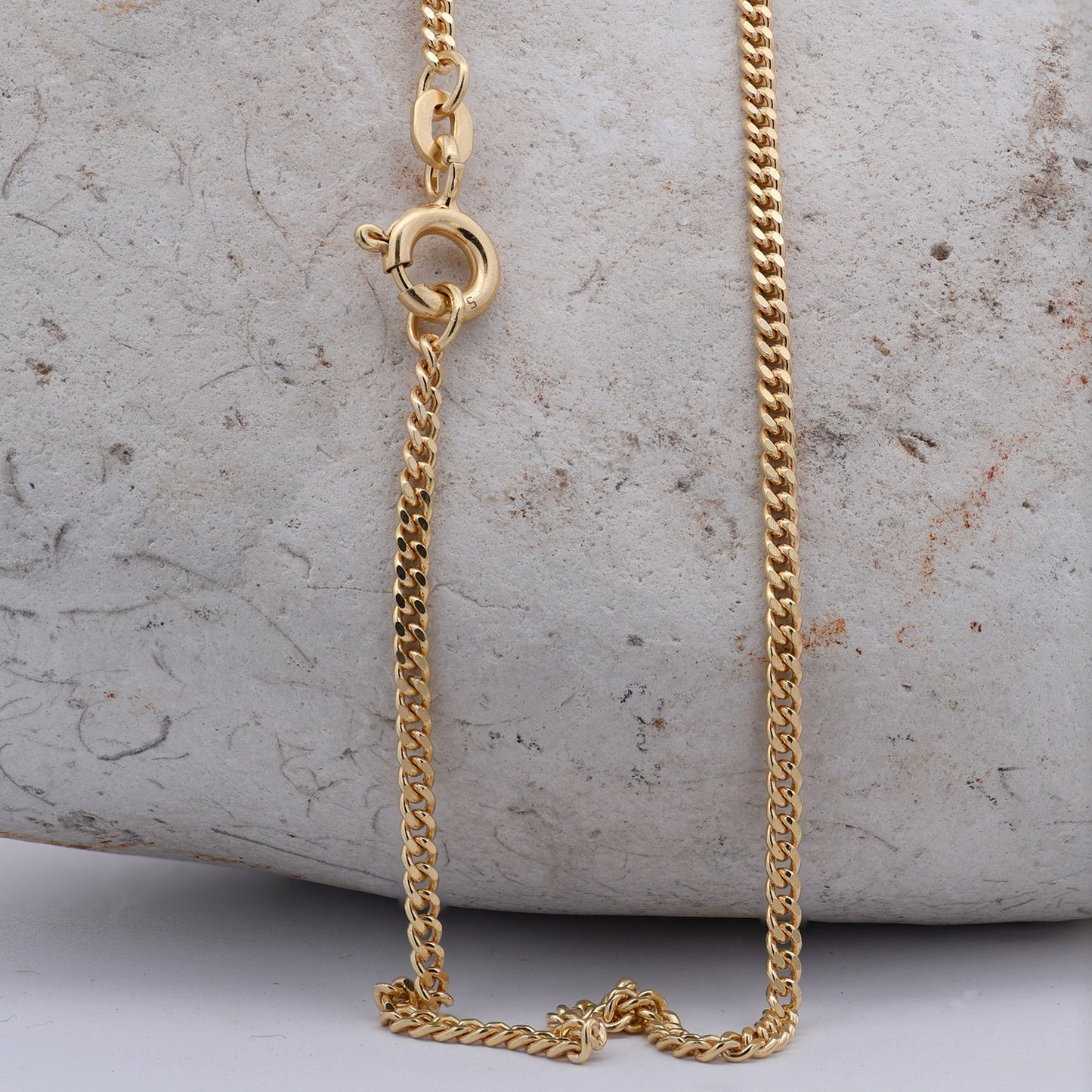 Goldkette Panzerkette Halskette Breite 1,7 mm massiv 585-14 Karat Gold