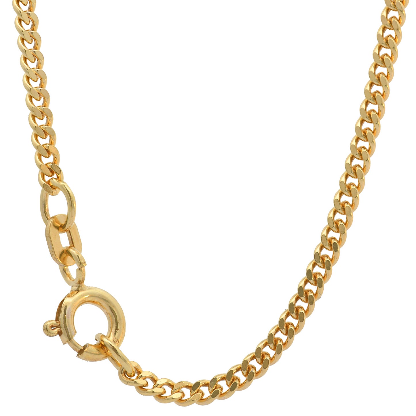 Goldkette Panzerkette Halskette Breite 2,1 mm massiv 585-14 Karat Gold