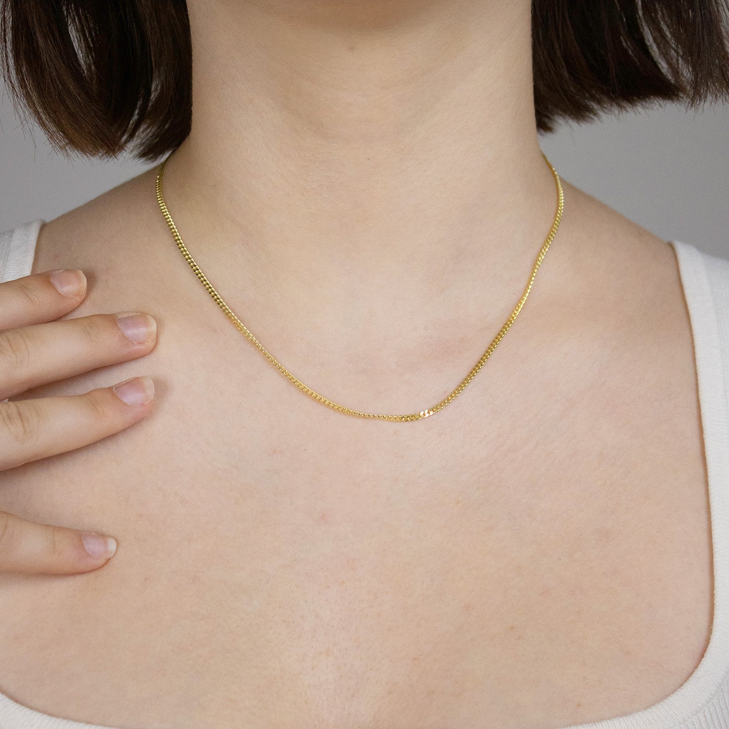 Goldkette Panzerkette Halskette Breite 2,1 mm massiv 585-14 Karat Gold