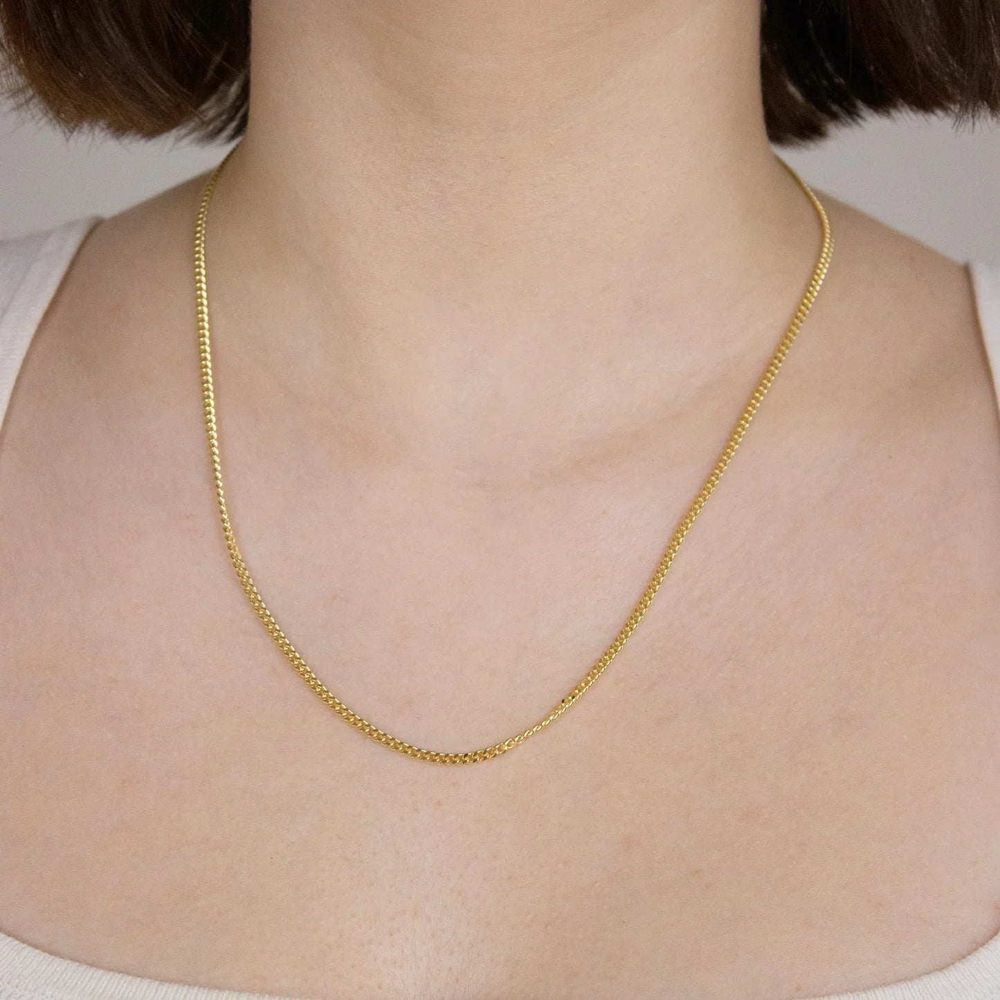 Goldkette Panzerkette Halskette Breite 2,4 mm massiv 585-14 Karat Gold