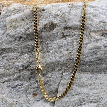 Goldkette Panzerkette Halskette Breite 2,4 mm massiv 585-14 Karat Gold