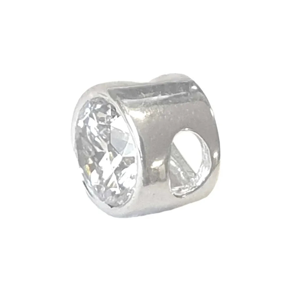 Anhänger rund 585 14 kt Weißgold mit Zirkonia