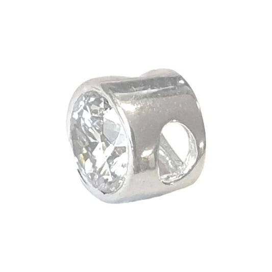 Anhänger rund 585 14 kt Weißgold mit Zirkonia