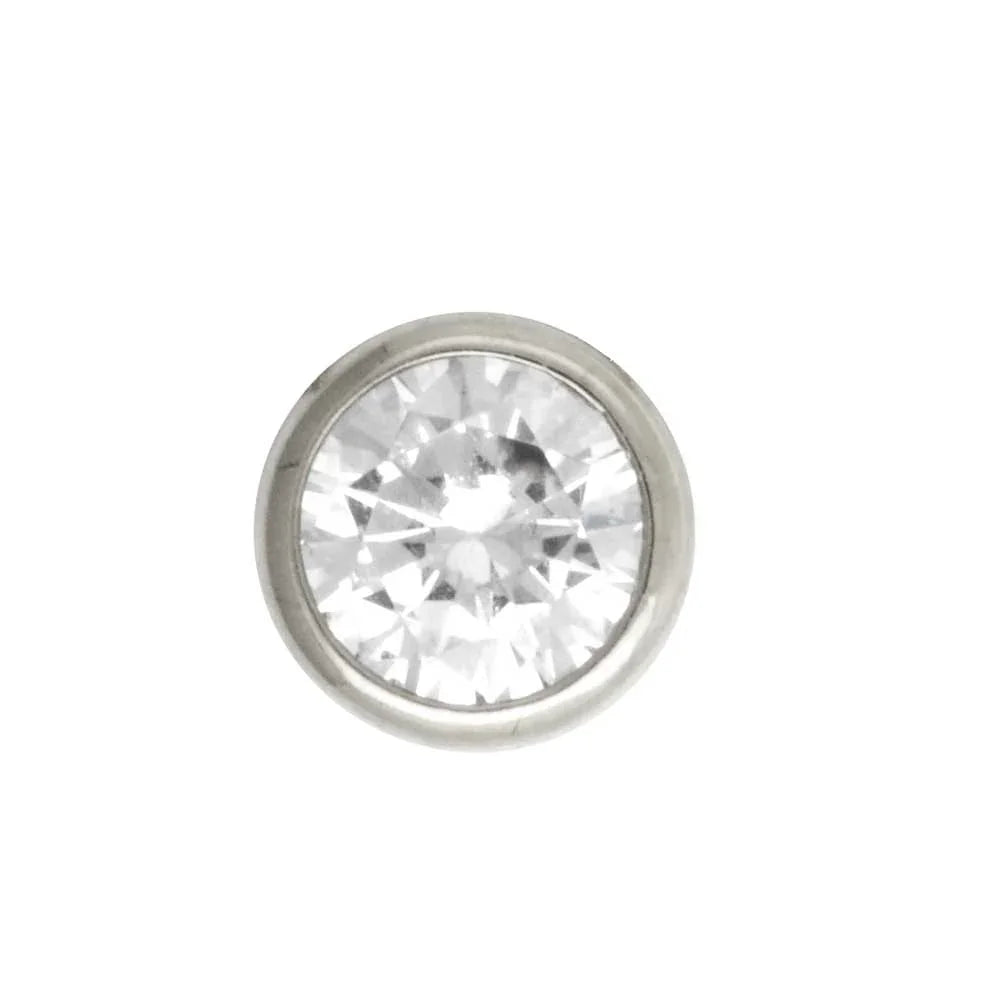 Anhänger rund 585 14 kt Weißgold mit Zirkonia