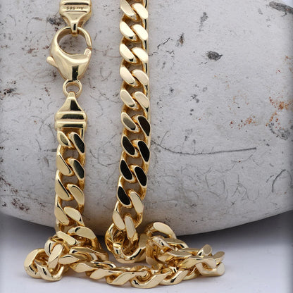 Panzerkette Halskette Breite 6,0 mm - 585 - 14 Karat Gold Auswahl