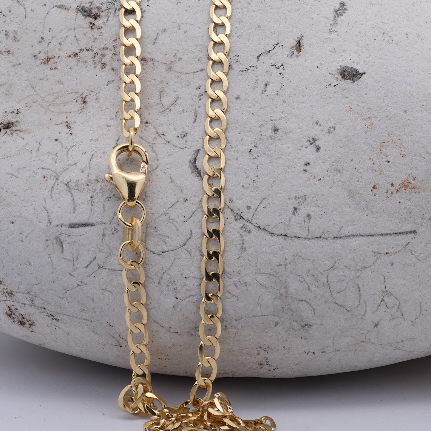 Goldkette Panzerkette weit Halskette 2,6 mm massiv 585-14 Karat Gold