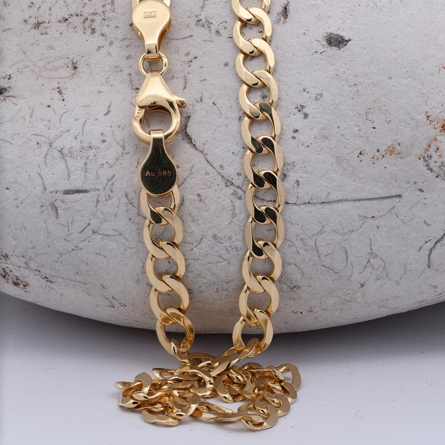 Panzerkette Halskette Breite 5,0 mm - 585 - 14 Karat Gold Auswahl