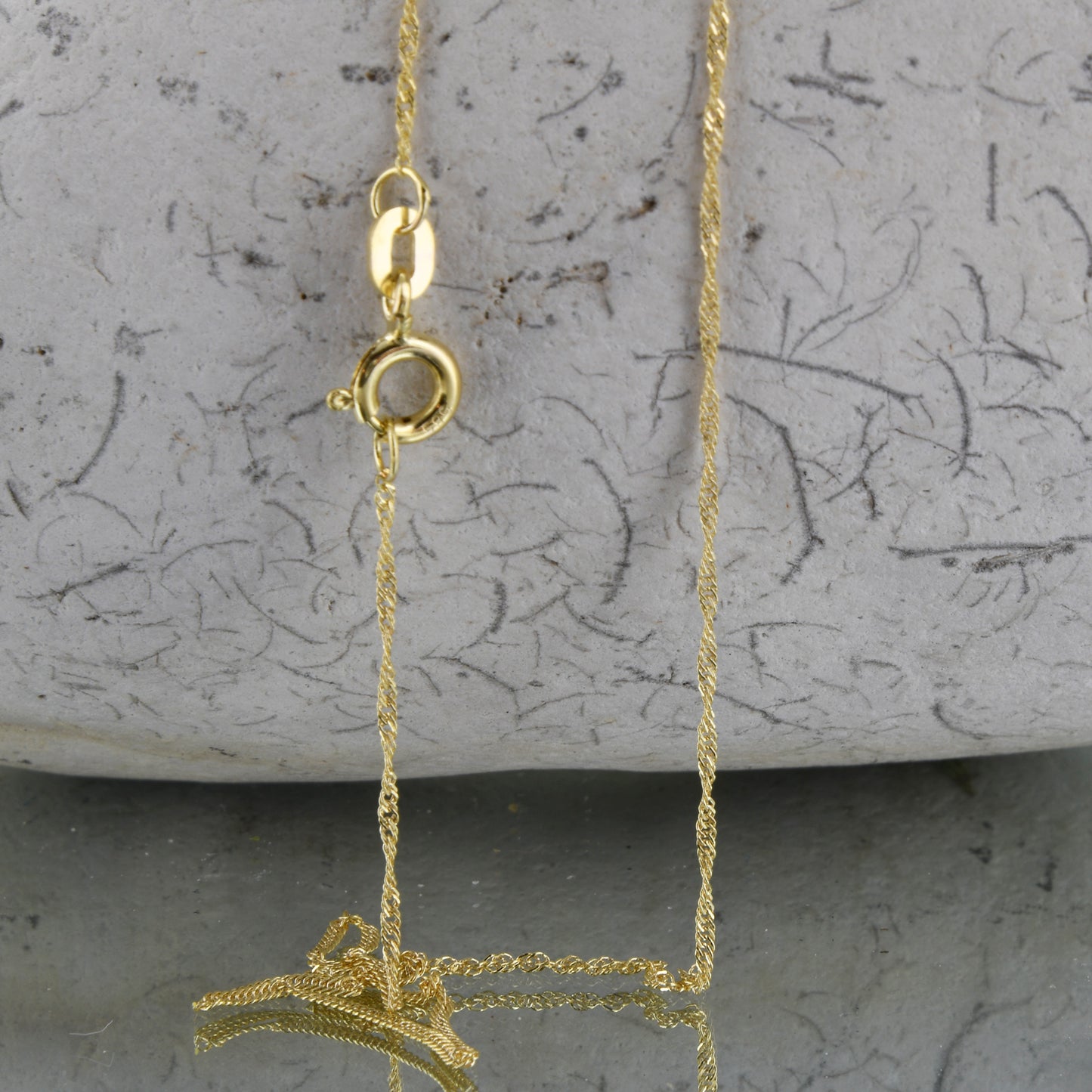Goldkette Singapurkette Länge 50cm - Breite 1,0mm - 585-14 Karat Gold