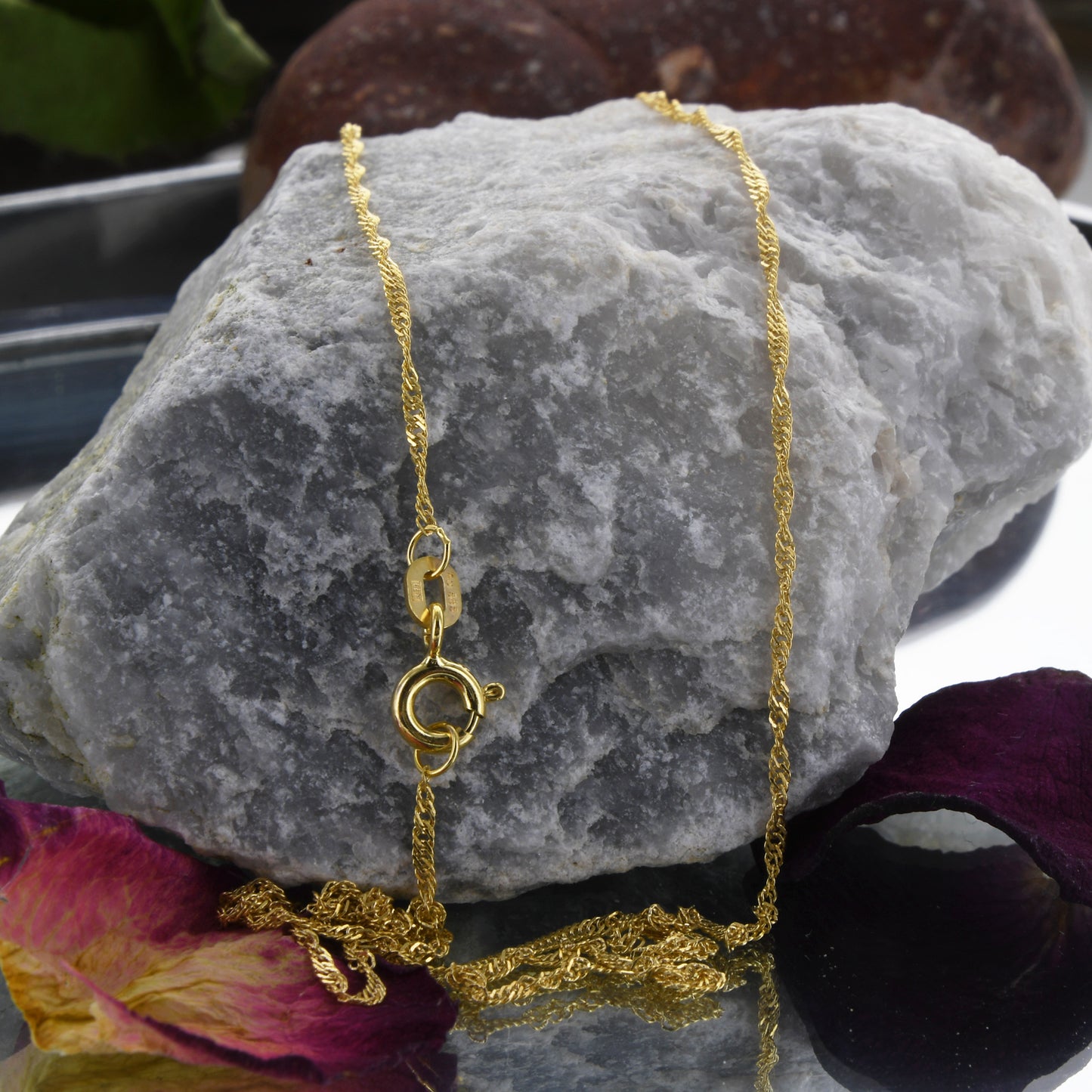 Goldkette Singapurkette Breite 1,2mm - 585-14 Karat Gold
