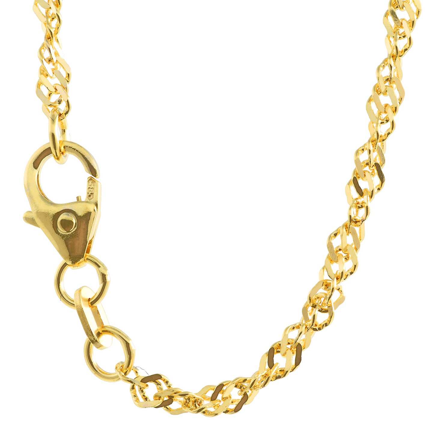 Goldkette Singapurkette Länge 45cm - Breite 2,2mm - 585-14 Karat Gold
