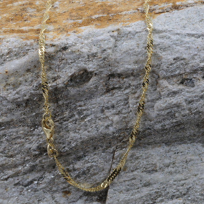Goldkette Singapurkette Länge 45cm - Breite 2,2mm - 585-14 Karat Gold