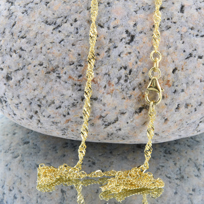 Goldkette Singapurkette Länge 50cm - Breite 2,2mm - 585-14 Karat Gold