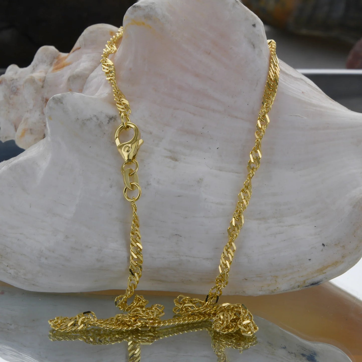 Goldkette Singapurkette Länge 45cm - Breite 2,4mm - 585-14 Karat Gold