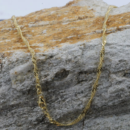 Goldkette Singapurkette Länge 45cm - Breite 2,4mm - 585-14 Karat Gold