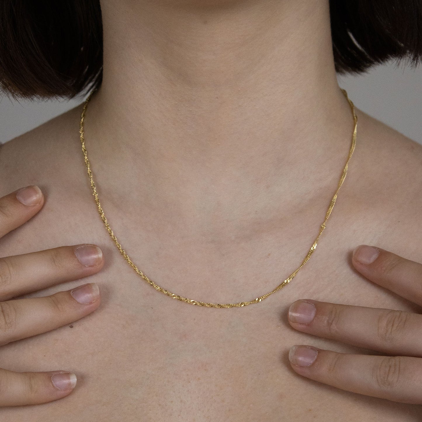 Goldkette Singapurkette Länge 50cm - Breite 2,4mm - 585-14 Karat Gold