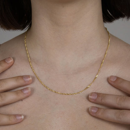 Goldkette Singapurkette Länge 50cm - Breite 2,4mm - 585-14 Karat Gold