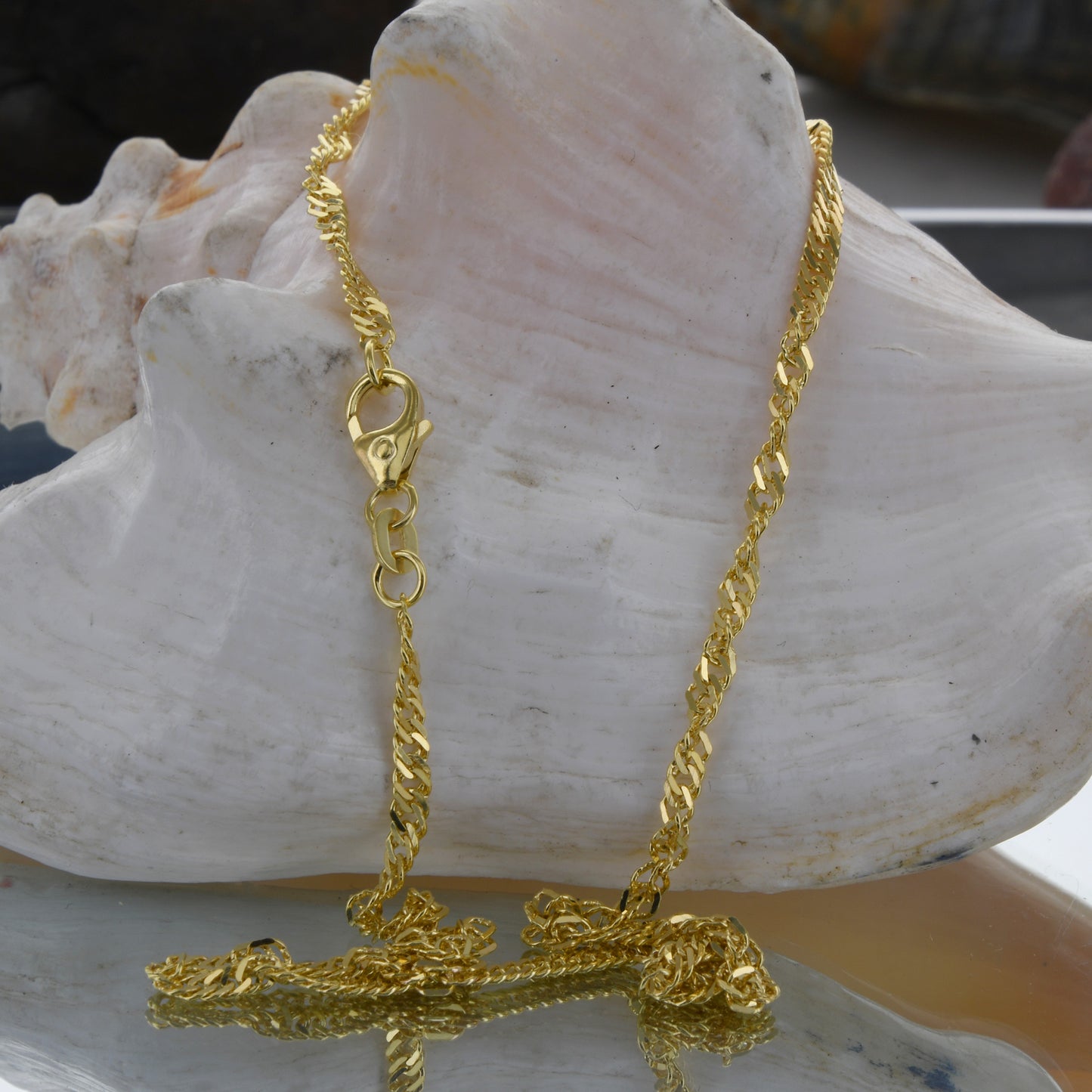 Goldkette Singapurkette Länge 50cm - Breite 2,4mm - 585-14 Karat Gold