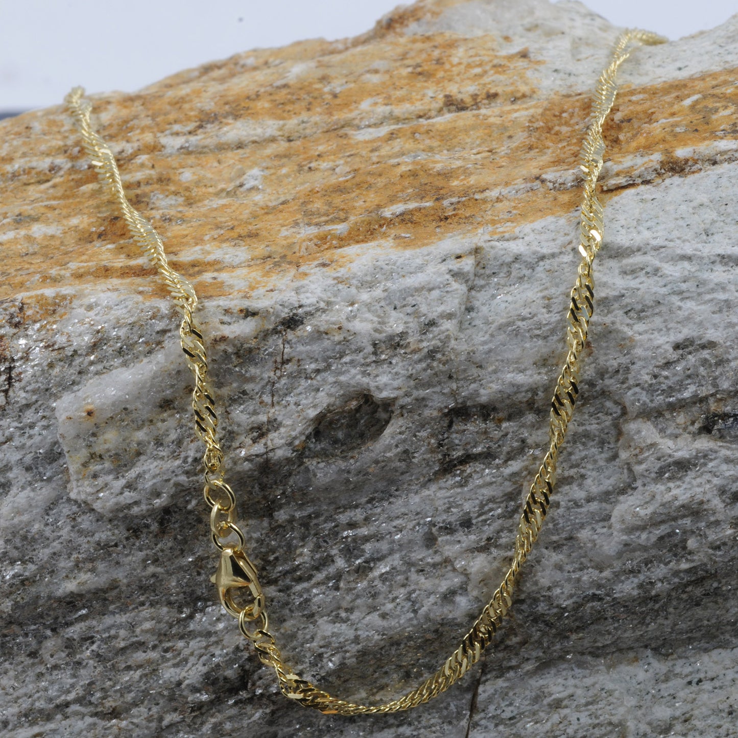 Goldkette Singapurkette Länge 50cm - Breite 2,4mm - 585-14 Karat Gold