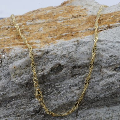 Goldkette Singapurkette Länge 50cm - Breite 2,4mm - 585-14 Karat Gold