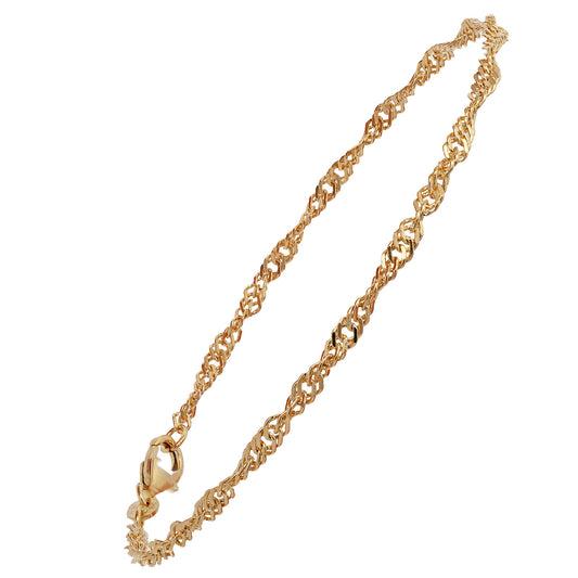 Goldkette Singapurkette Länge 19cm - Breite 2,4mm - 585-14 Karat Gold