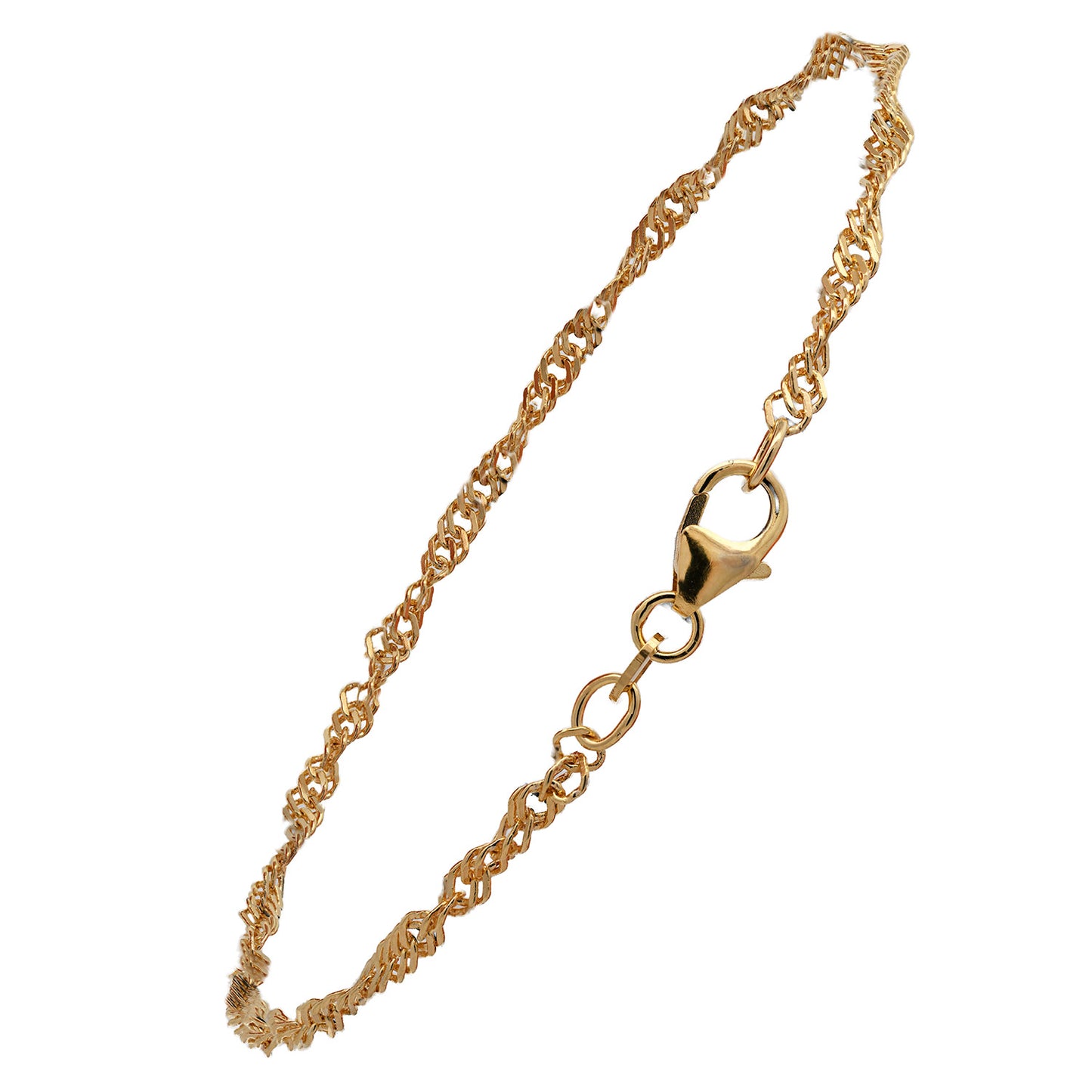 Goldkette Singapurkette Armkette 19 cm -  2,4mm - 585-14 Karat Gold