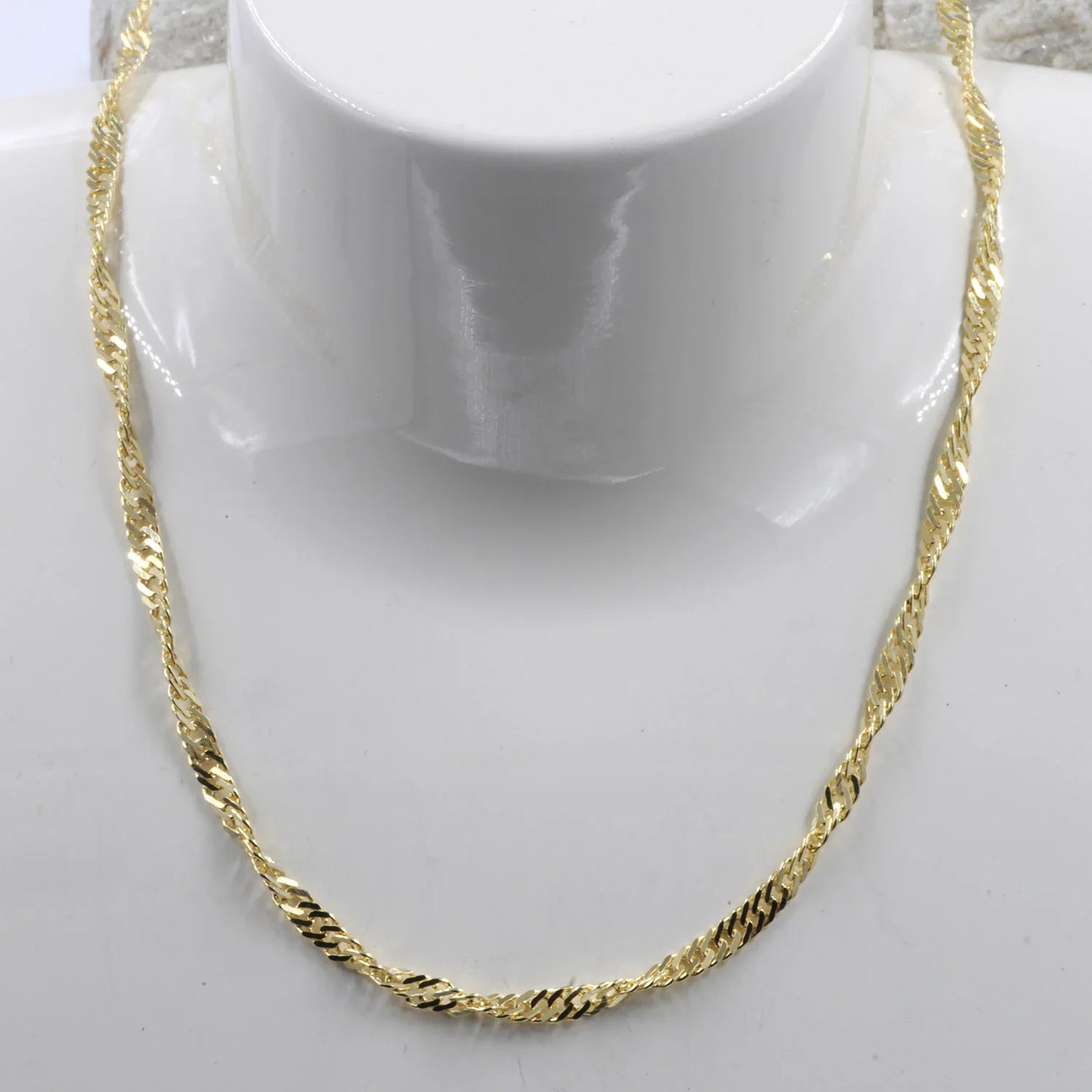 Goldkette Singapurkette Länge 50cm - Breite 2,9mm - 585-14 Karat Gold