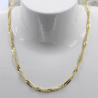Goldkette Singapurkette Länge 50cm - Breite 2,9mm - 585-14 Karat Gold