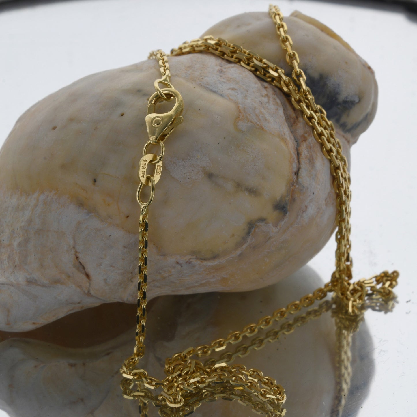 Ankerkette diamantiert Halskette Breite 1,8 mm - 585 - 14 Karat Gold