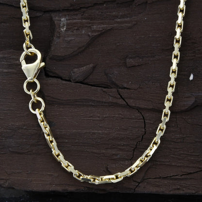 Ankerkette diamantiert Länge 50cm - Breite 2,0mm - 585-14 Karat Gold