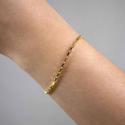 Ankerkette diamantiert Länge 18,5cm - Breite 2,0mm - 585-14 Karat Gold