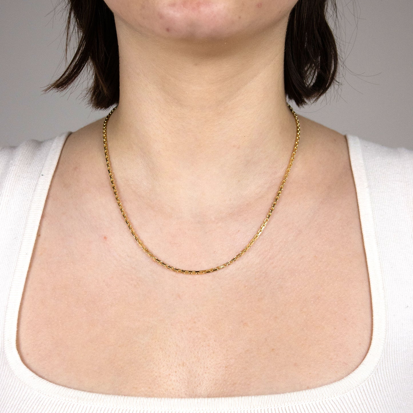 Ankerkette diamantiert Breite 2,0mm - 585-14 Karat Gold