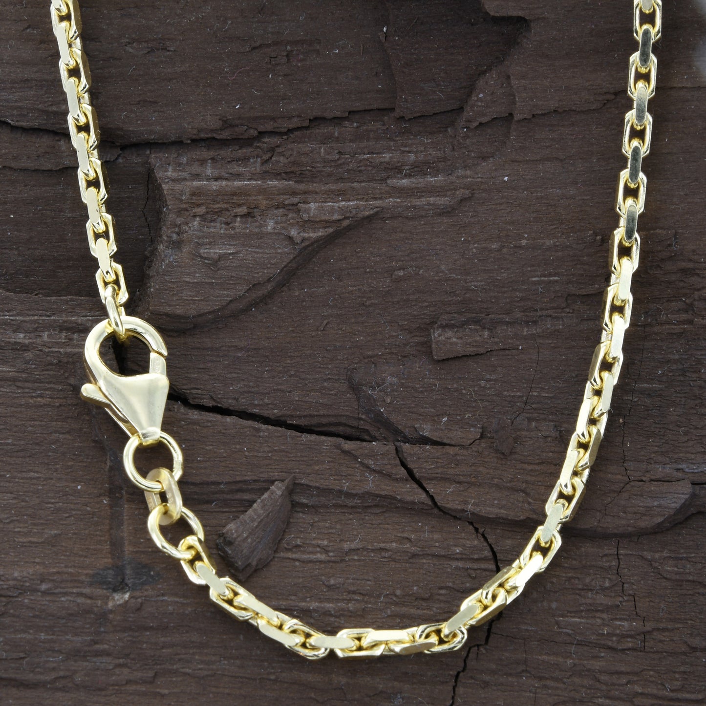 Ankerkette diamantiert Breite 2,0mm - 585-14 Karat Gold