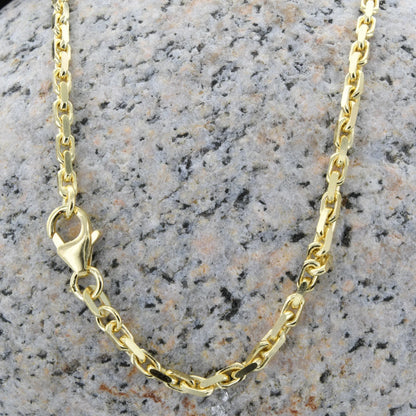 Ankerkette diamantiert Länge 42cm - Breite 2,5mm - 585-14 Karat Gold