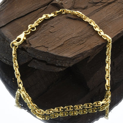 Ankerkette diamantiert Länge 21cm - Breite 2,5mm - 585-14 Karat Gold