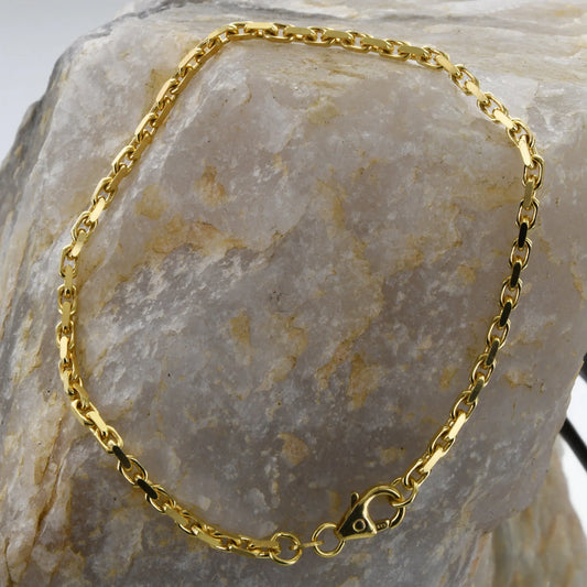 Ankerkette diamantiert Länge 21cm - Breite 2,5mm - 585-14 Karat Gold