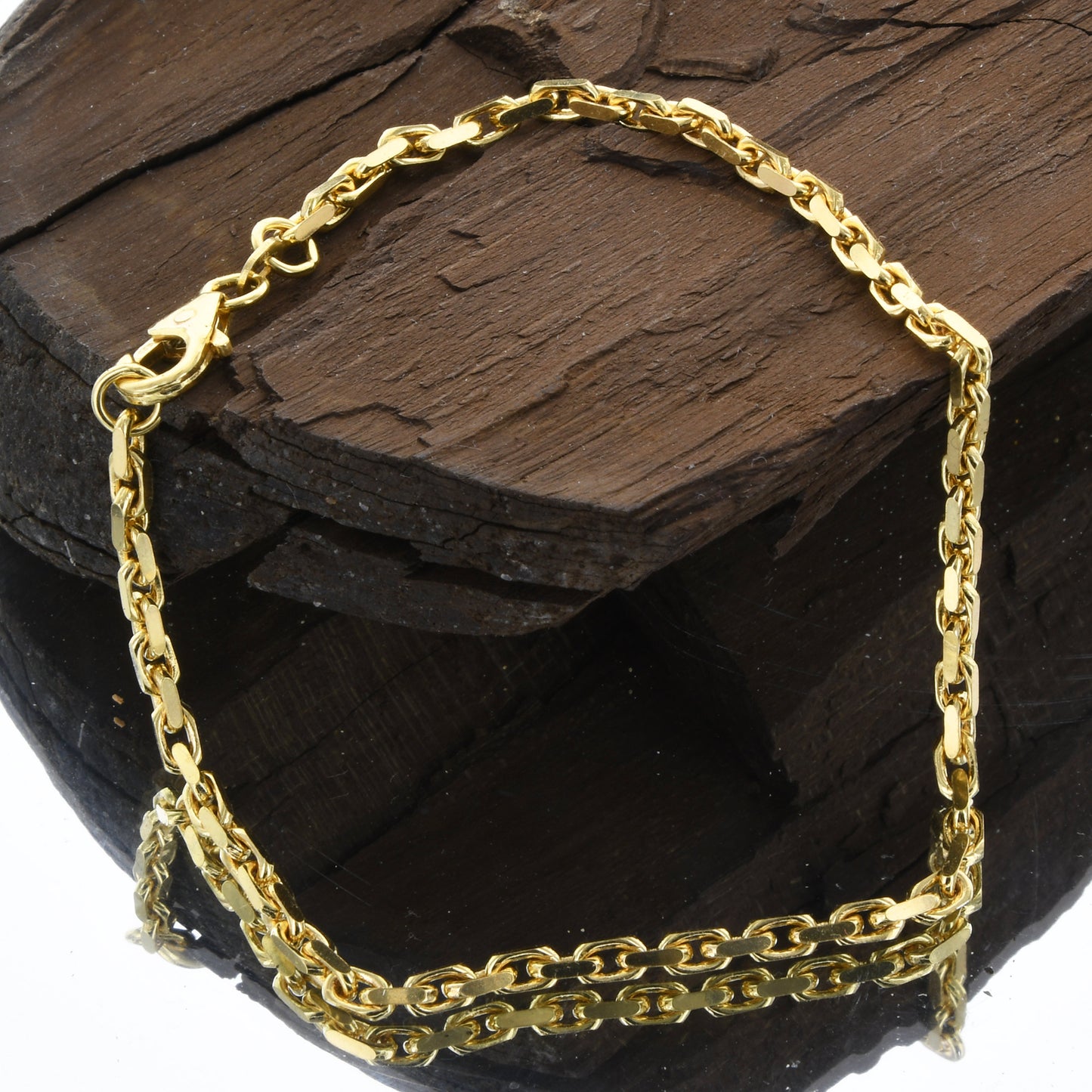 Ankerkette diamantiert Breite 2,5mm - 585-14 Karat Gold
