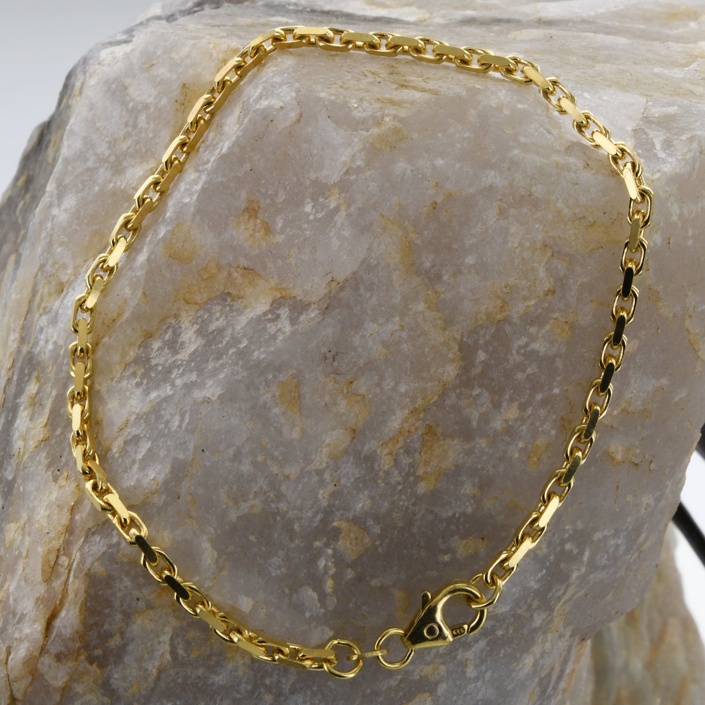 Ankerkette diamantiert Breite 2,5mm - 585-14 Karat Gold