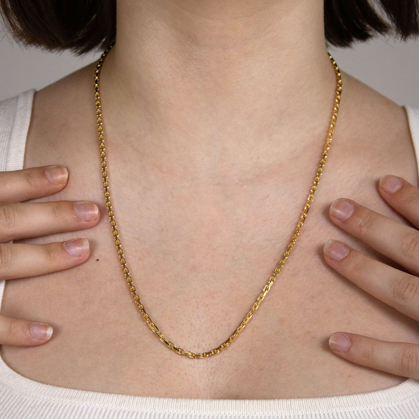 Ankerkette diamantiert Breite 2,5mm - 585-14 Karat Gold