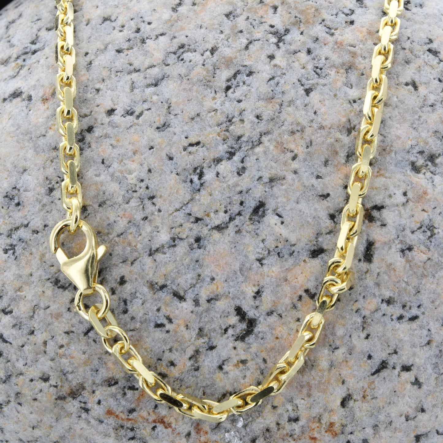 Ankerkette diamantiert Breite 2,5mm - 585-14 Karat Gold
