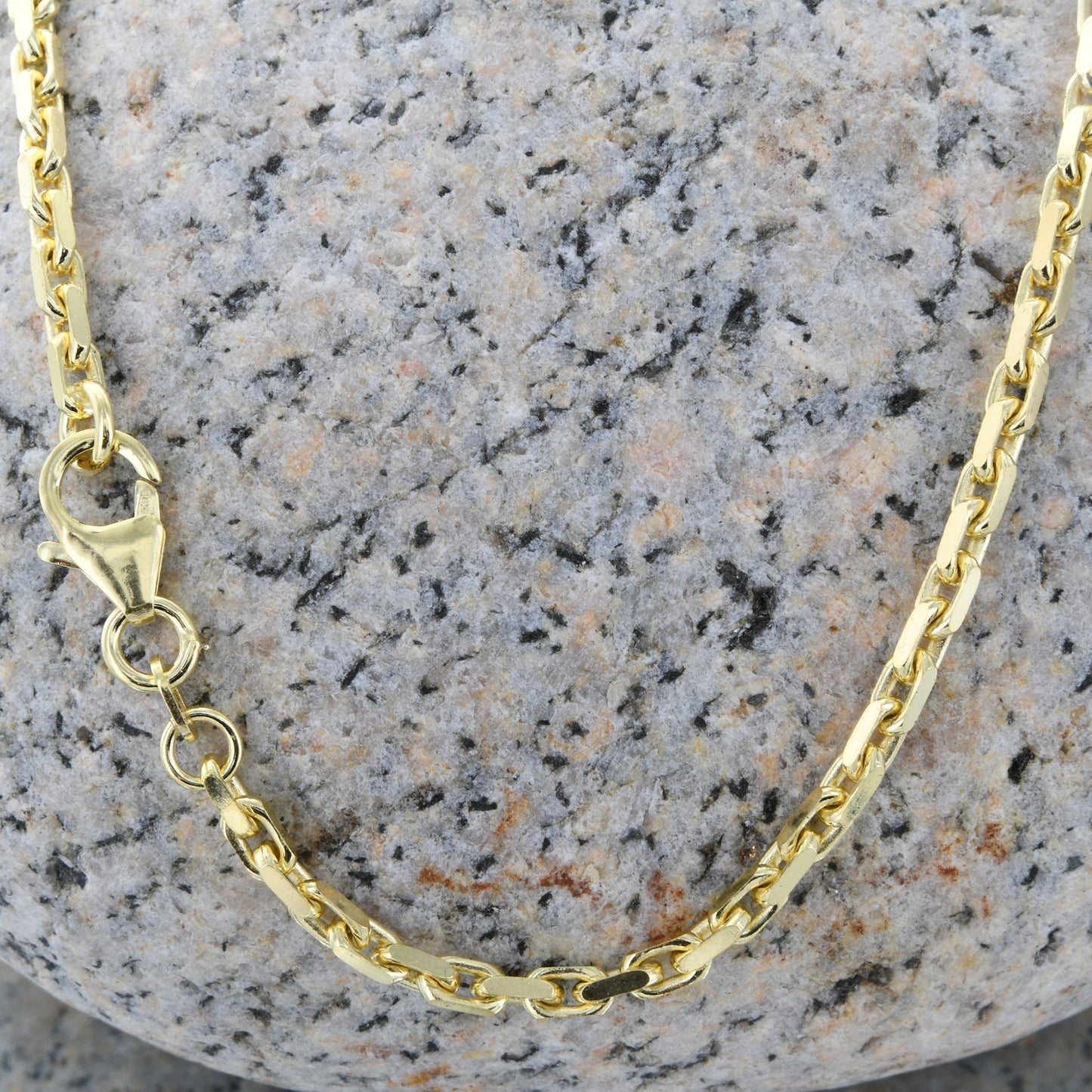 Ankerkette diamantiert Breite 2,5mm - 585-14 Karat Gold