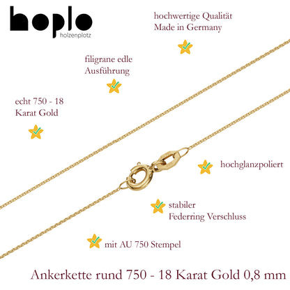 Goldkette Ankerkette Breite 0,8mm - 750-18 Karat Gold