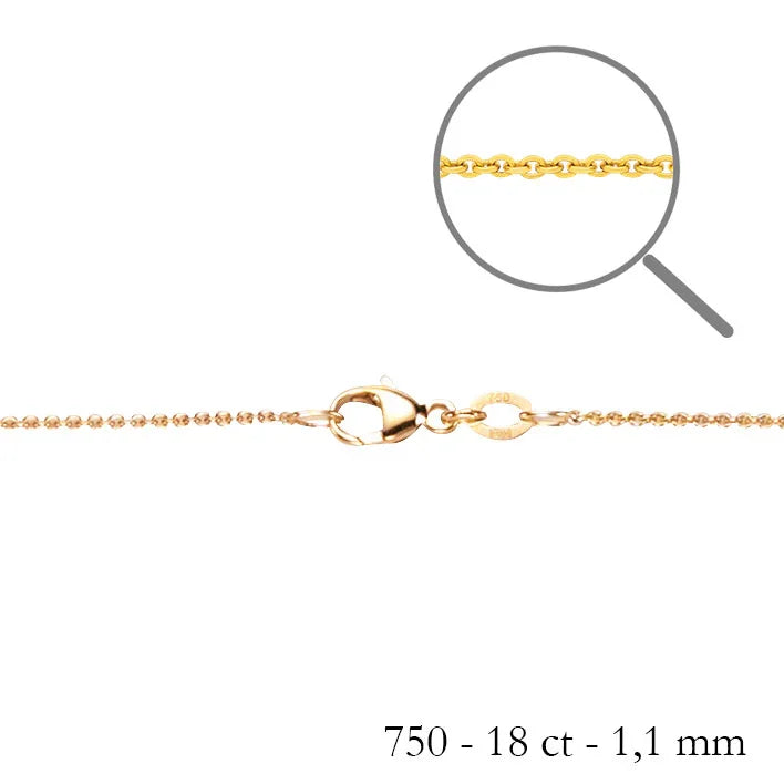 1,1 mm 60 cm 750 - 18 Karat Gold Halskette Ankerkette rund massiv Gold hochwertige Goldkette  3,5 g