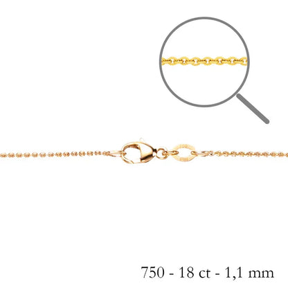 1,1 mm 60 cm 750 - 18 Karat Gold Halskette Ankerkette rund massiv Gold hochwertige Goldkette  3,5 g